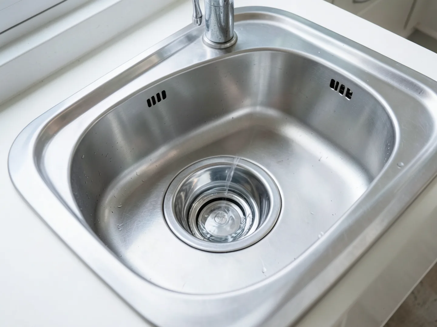 Water swirling freely down clean drain - Plumbing Services Upland CA