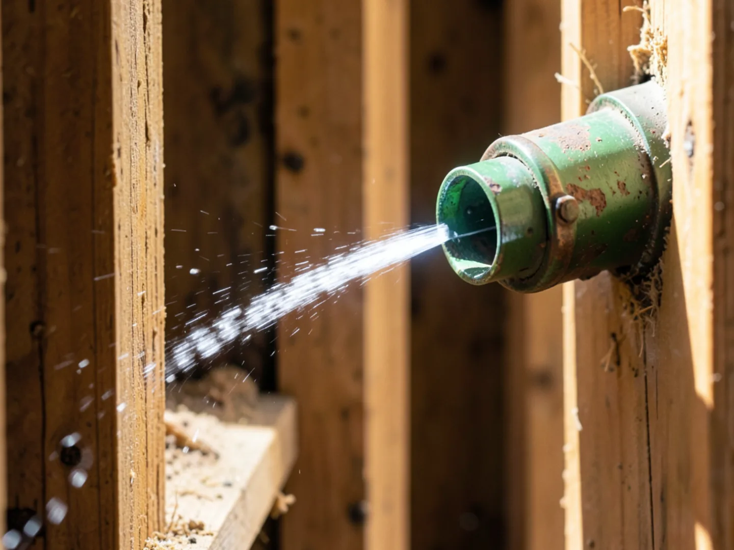 Pinhole leak spraying from copper pipe - Plumbing Services Upland CA