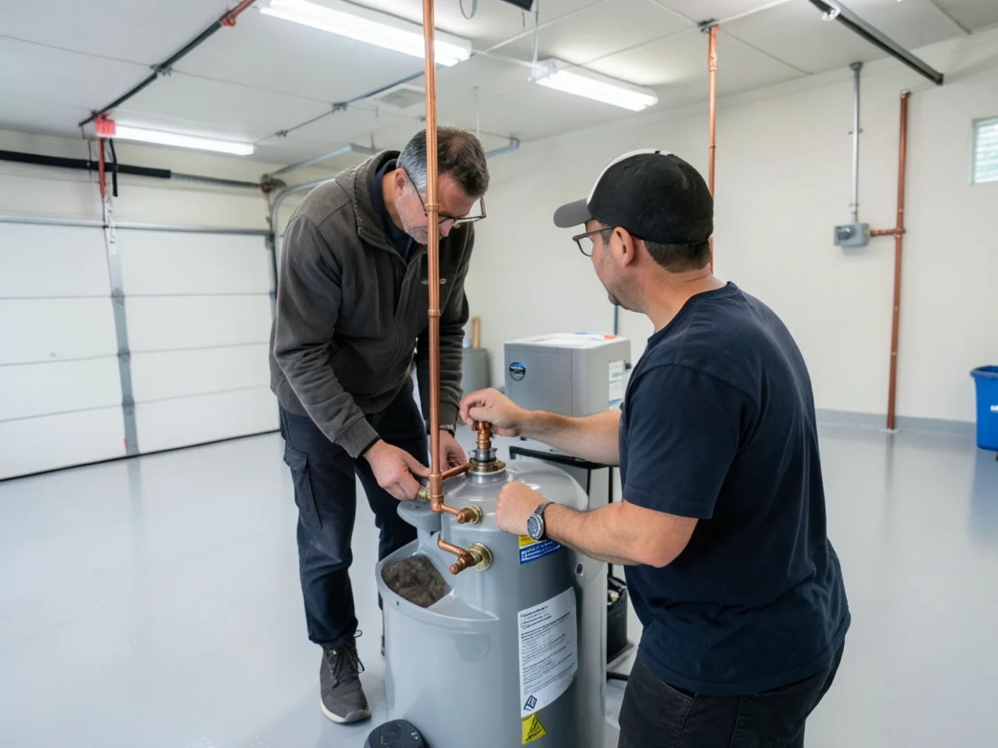 Installing water filtration in garage - Plumbing Services Upland CA