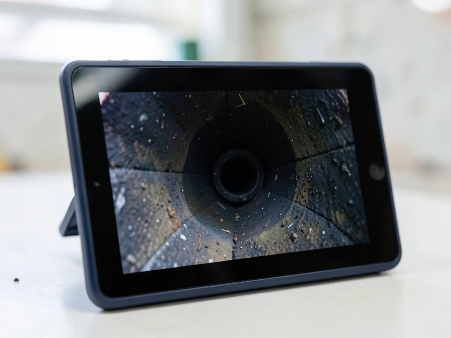 Digital inspection screen showing pipe interior - Plumbing Services Upland CA
