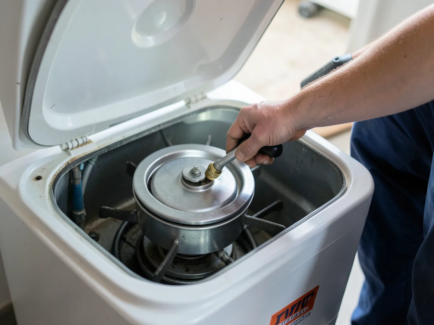 Technician replacing gas burner assembly - Plumbing Services Upland CA
